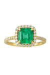 1.33 Carats Octagon Cut Natural Emerald And Diamond Ring For Womans in 14k Solid Gold Unique Gold Ring For her