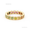 0.90 carat 14k Gold Rainbow Sapphire Eternity Band Ring Zambian Gemstone