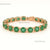 18K Gold Emerald Tennis Bracelet: Round Cut Zambian Emerald & Diamond