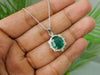 4.3 CARAT Oval Emerald and Diamond Halo Pendant in Solid Gold Timeless Green Gemstone Jewelry