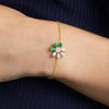 Elegant Emerald & Diamond Floral Bracelet Floral Bracelet for Women