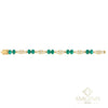 Oval Shape Natural Emerald Diamond Tennis Bracelet Green Gemstone Jewelry