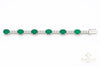 Luxury Oval Green Emerald Diamond Tennis Bracelet - Fine Gold Jewelry
