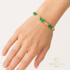 Oval Shape Natural Emerald Diamond Tennis Bracelet Green Gemstone Jewelry