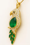 4.50 carat Green Pear Emerald Parrot Pendant Dazzling Gold Pendant for Elegant Style