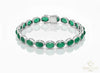 Oval cut Emerald Cabochon Bracelet: 14k/18k Gold May Birthstone