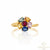 1.50 carat Flower Design Natural Multi SapphireEngagement Ring Oval Shape Ring