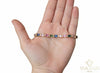 Elegant Emerald cut Natural Pastel Sapphire and diamond Gemstone Pieces Charm Bracelet