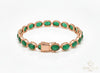 Oval cut Emerald Cabochon Bracelet: 14k/18k Gold May Birthstone