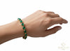 Oval cut Emerald Cabochon Bracelet: 14k/18k Gold May Birthstone
