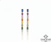 Emerald Cut Rainbow Gemstone Drop Earrings Multi-Color Long Dangle Earrings in 14K and 18K Gold