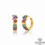 2.50 carat Baguette Rainbow Gemstone Hoop Earrings Colorful Huggie Earrings for Women