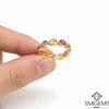 2.50 carat Oval Shape Natural Sapphires Full Eternity Band 14k Solid Gold Women Band