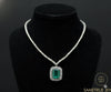 10.10 carat Glamorous Natural Emerald Halo Pendant Necklace Sparkling Diamond Setting