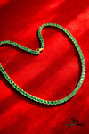 Natural emerald tennis necklace for women and girls in 14k solid gold Necklace