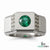 Natural emerald ring for men's in 18k solid gold zambian emerald ring