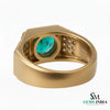 Natural emerald ring for men's in 18k solid gold zambian emerald ring