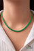 Natural emerald tennis necklace for women and girls in 14k solid gold Necklace