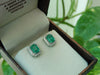 14K Yellow Gold Natural Emerald And Diamond Stud Earrings