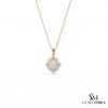Natural Oval Opal and Diamond Pendant – Romantic Jewelry Gift For Her