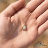 Natural Oval Opal Pendant With Diamond Accent - December Birthstone Jewelry