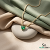 Luxury Heart Cut Emerald Necklace with Diamond Tennis Chain