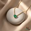 Luxury Heart Cut Emerald Necklace with Diamond Tennis Chain