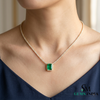 Elegant Natural Emerald Cut May Birthstone NecklaceAnniversary Wedding Gift Necklace