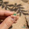 2 Karat Herzform-Smaragd- und Diamantring aus 14 Karat Gold, Smaragd-Verlobungsring