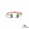 2 Karat Herzform-Smaragd- und Diamantring aus 14 Karat Gold, Smaragd-Verlobungsring