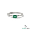 2 Karat Herzform-Smaragd- und Diamantring aus 14 Karat Gold, Smaragd-Verlobungsring