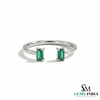 2 Karat Herzform-Smaragd- und Diamantring aus 14 Karat Gold, Smaragd-Verlobungsring