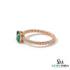 2 Karat Herzform-Smaragd- und Diamantring aus 14 Karat Gold, Smaragd-Verlobungsring