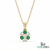 Round Emerald and Diamond Flower Pendant - Timeless Fine Jewelry