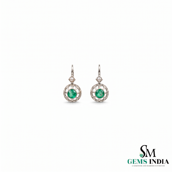 Luxury Emerald and Pearl Drop Earrings - Romantic Fine Jewelry