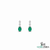 Oval Shape Natural Emerald and Diamond Stud Earrings - Fine Jewelry Gift for Her