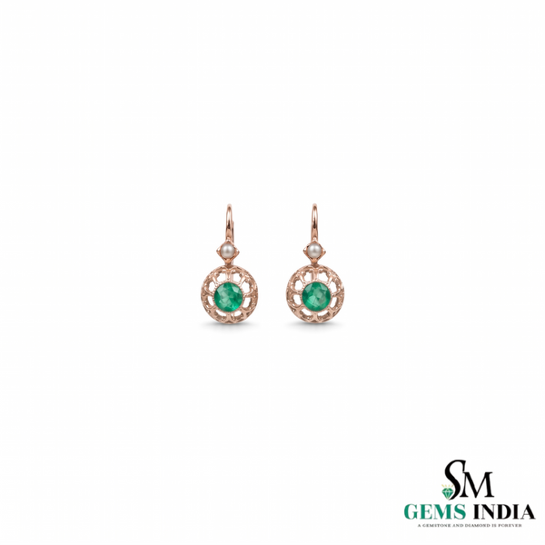 Luxury Emerald and Pearl Drop Earrings - Romantic Fine Jewelry