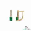 Emerald Cut Emerald Earrings - Gold Emerald & Diamond Statement Earrings