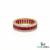 Princess Cut Ruby Eternity Ring with Diamond - Anniversary Gift Ring