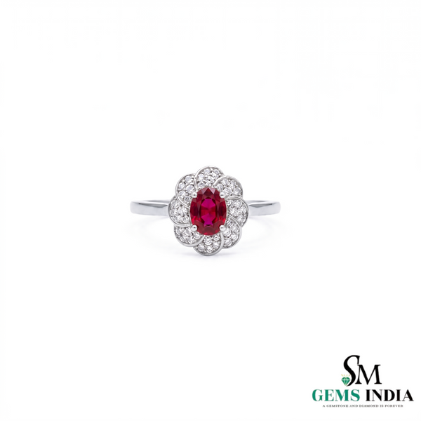 Natürlicher Rubin- und Diamant-Eulenring aus massivem 18-karätigem Gold, eleganter Eulenform-Ring