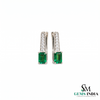 Emerald Cut Emerald Earrings - Gold Emerald & Diamond Statement Earrings