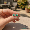 Oval Natural Emerald & Diamond Halo Stud Earrings - Timeless Fine Jewelry