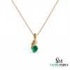 Oval Natural Emerald & Diamond Twist Pendant - Fine Jewelry Gift for Her