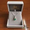 Oval Natural Emerald & Diamond Twist Pendant - Fine Jewelry Gift for Her