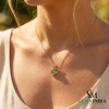 Natural Emerald Oval Heart Pendant - Fine Jewelry Gift