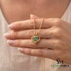 Natural Emerald Oval Heart Pendant - Fine Jewelry Gift