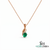 Oval Natural Emerald & Diamond Twist Pendant - Fine Jewelry Gift for Her