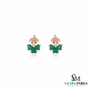 Heart-Shaped Emerald Stud Earrings in Gold - Dainty Gemstone Earrings for Women