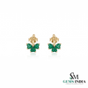 Heart-Shaped Emerald Stud Earrings in Gold - Dainty Gemstone Earrings for Women