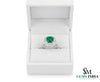 Achteckiger Verlobungsring mit natürlichem Smaragd und Diamanten, Jubiläumsgeschenkring